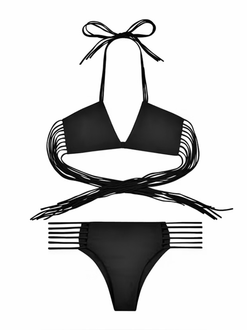 MIKOH | S / M | Namotu Strappy Bikini Top + Lanai / Kapalua String Cheeky Bottom